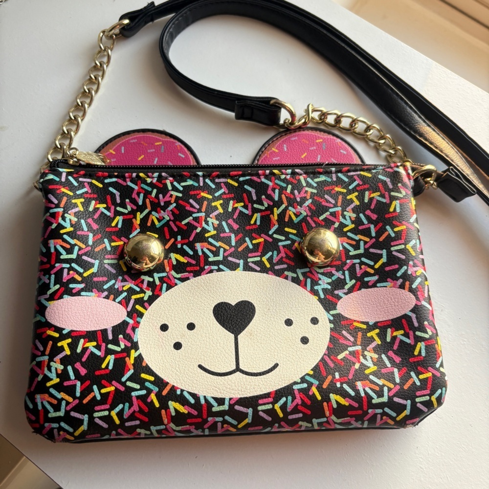 Betsey Johnson Confetti Sprinkle Bear Crossbody Purse Doublz Kitsch